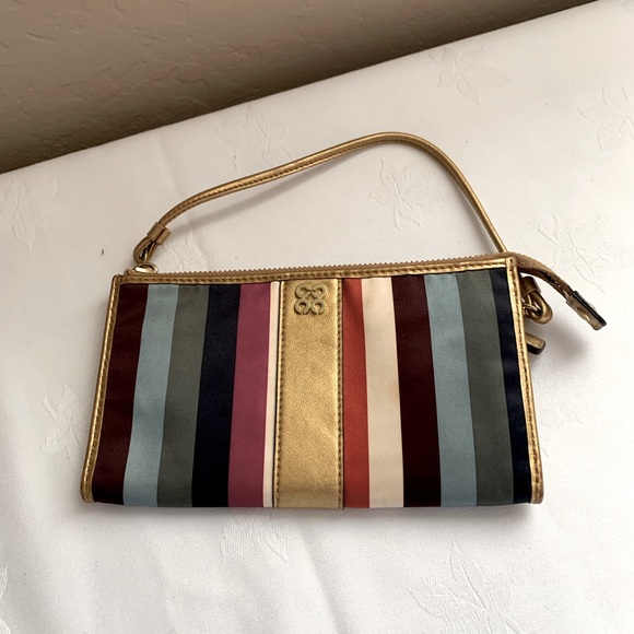 Coach Handbags - COACH 46807 Julia Stripes Legacy Zip Wallet Wristlet.